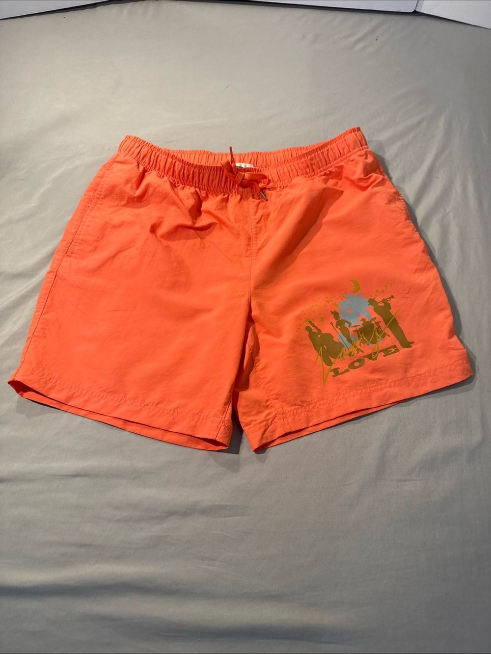 Playboy by Pacsun Men's Orange Swim Shorts with Graphic Print